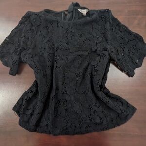Nanette Lepore medium black lace top w/ built in Cami